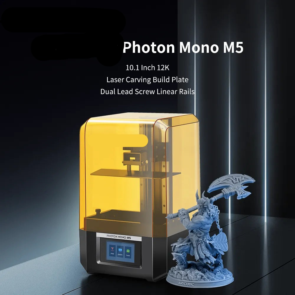 3D Printer, 100W, 12K, 50mm/h, LCD Display, 2L Resin, Yellow