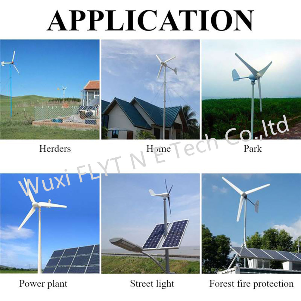 Windmill, Fltxny, 2000W, Low Noise, Only Turbine, 8 Blades, Black