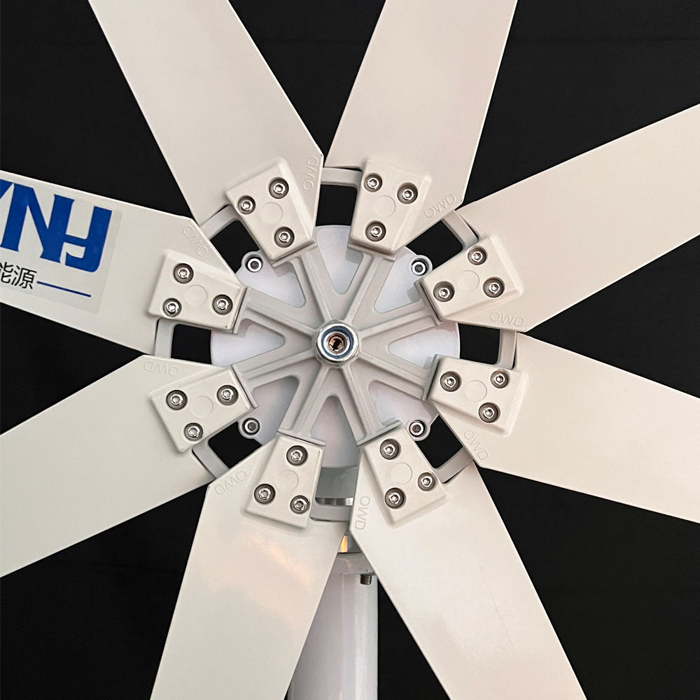 Windmill, Fltxny, 2000W, Low Noise, Only Turbine, 8 Blades, Black