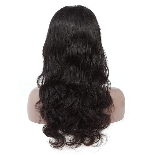 Wig, 4x4 Lace Clourse, 35 cm, 180 percent Density, Human Hair, Black