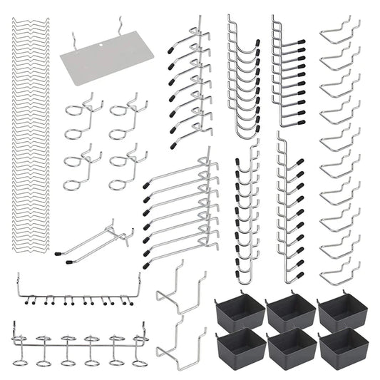 140pcs Metal Pegboard Hooks Organizer Assortment Kit Peg Locks Hanging Home Hanger Hook Tools