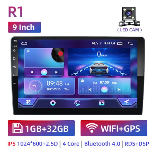 WiFi Controlled, 9 R1 1G 32G CVBS, 2 Din Android 7, 10 Inch Car Multimedia Video Player, Universal 2DIN Stereo Radio GPS, Volkswagen Nissan Hyundai Kia Toyota, Color: N/A, Size: 2 Din