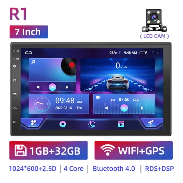 WiFi Controlled, Ruancheng, 7R1 1G 32G CVBS, 2 Din Android 7 9 10 Inch Car Multimedia Video Player, Universal 2DIN Stereo Radio GPS, Volkswagen Nissan Hyundai Kia Toyota, Color: Available, Size: Universal