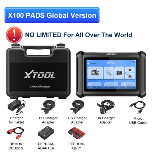 X100 PADS, 2024 Newest X100 PADS, Car IMMO/Key Programming Tool, OBD2 Diagnostic Tool, All Key Lost Code Reader, EEPORM