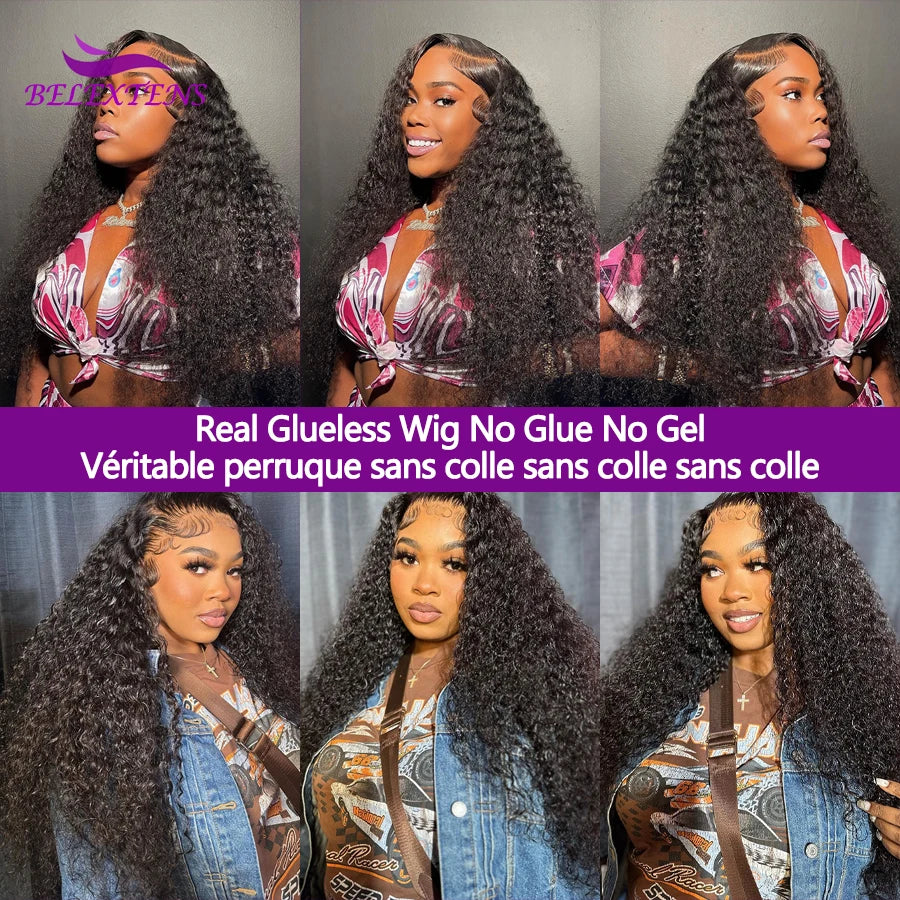 22 24 26 Water Wave Human Hair 4x4 Lace Pre Cut Wig No Glue Lace Front 3 Day Delivery