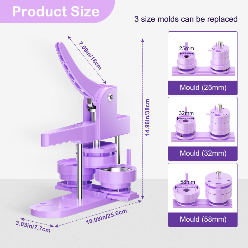 25 32 58MM Badge Maker Machine Set Button Parts Circle Cutter