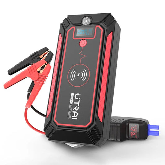 Wireless Charger,  JS-4 2500A, Car Jump Starter, Power Bank, 10W, LCD Screen, Safety Hammer, Black, One Size