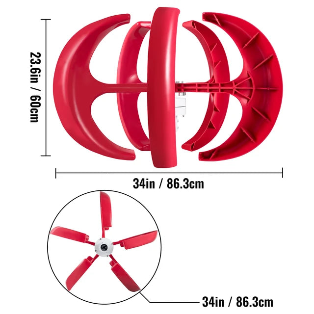 Wind Turbine Generator, 400W, Vertical Axis, 12V, Alternative Energy, VAWT, Small Windmill, Free Energy, with Controller, Color and Size options available