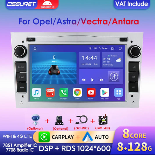 Wireless Speakers, , 4G 64G Android 12, Opel Astra H J 2004 Vectra Vauxhall Antara Zafira Corsa C D Vivaro Meriva Veda, S7 B, Radio, Portable