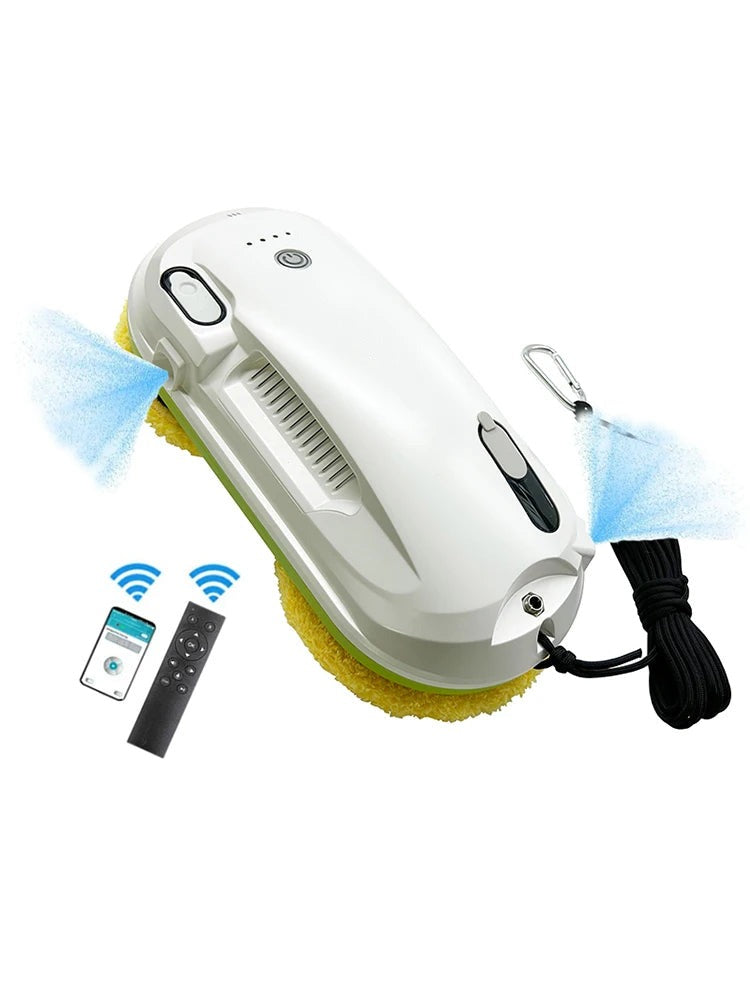 Window Cleaner, Anti-Falling, Electric, Remote Control, High Suction, Automatic, White