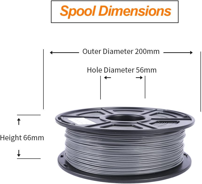 3D Filament, PLA, 1.75mm, 3Kg, Gray