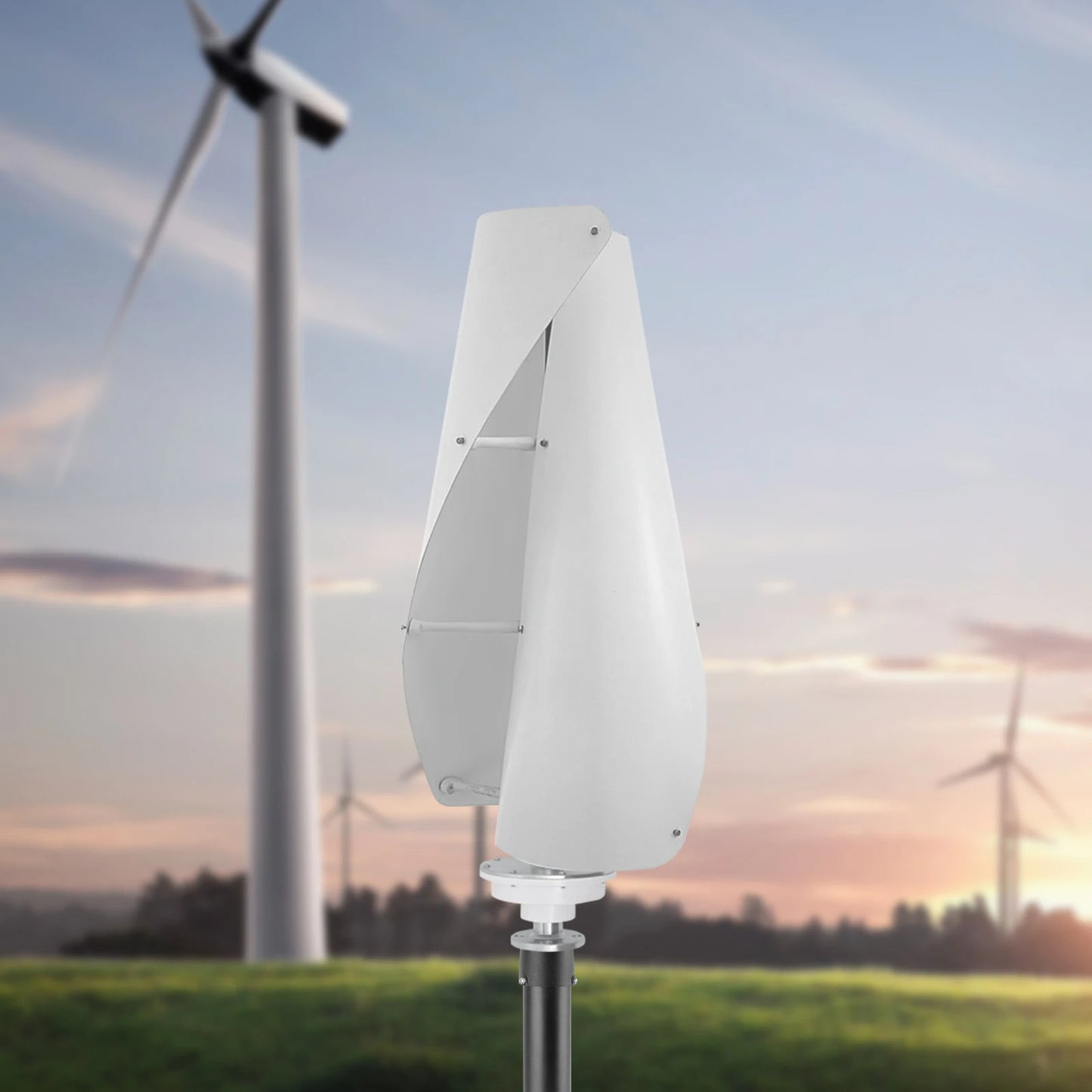 Wind Turbine Generator, Electric, with PWM Controller, 24V, 400W, 2 Blades, White