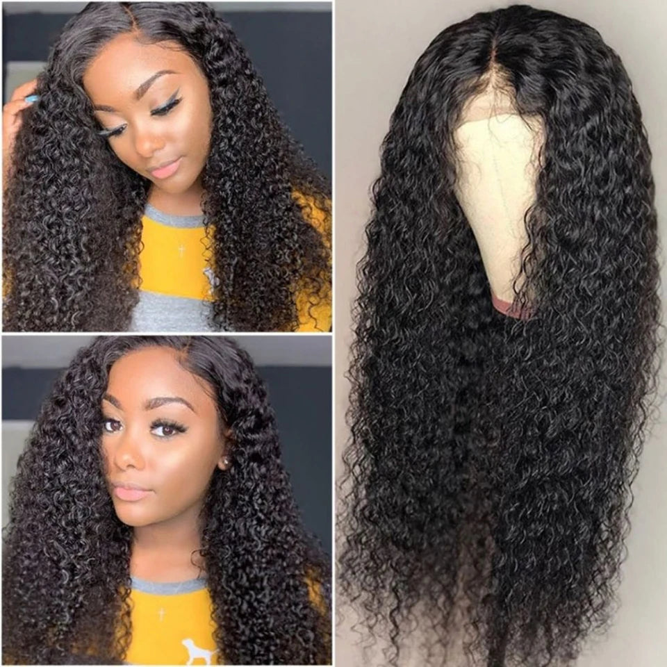 Wig, Water Wave, Natural Human Hair, Brazilian, Glueless, 76cm, Black