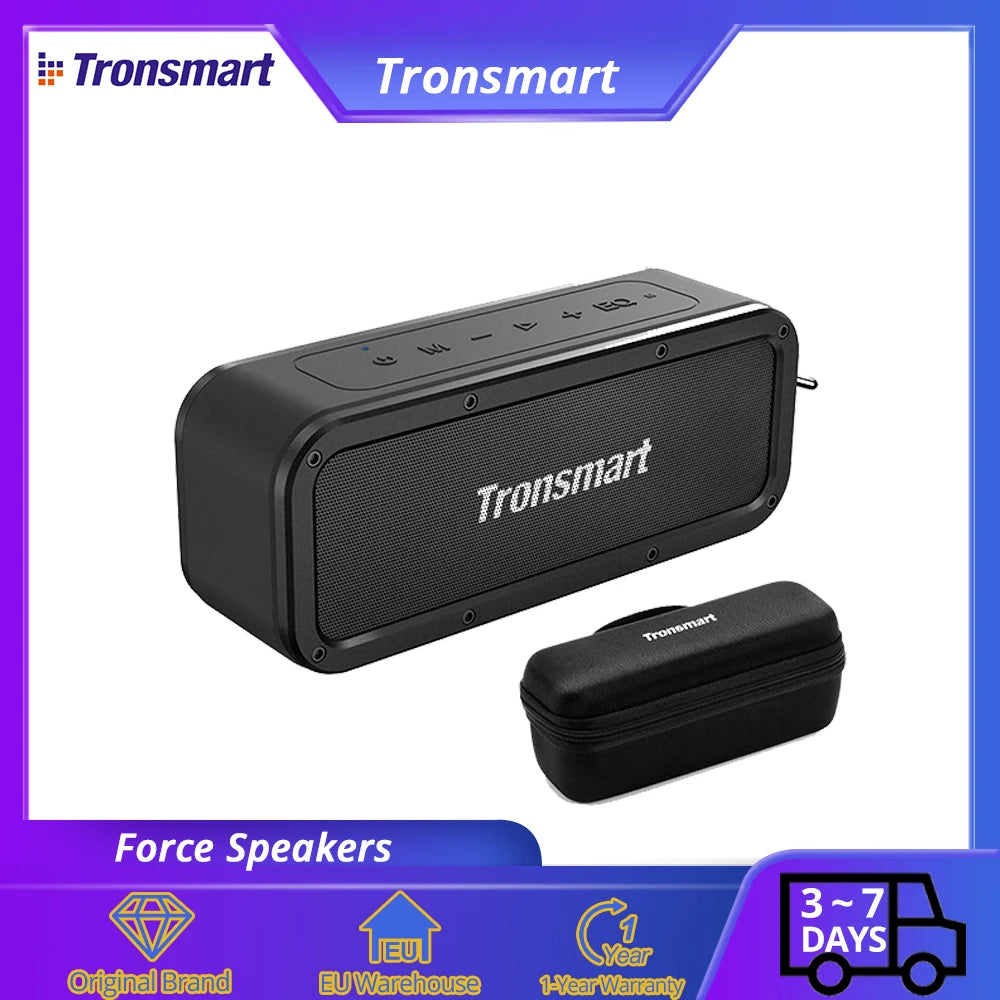 Wireless Speakers, , Element Force TWS NFC Portable Bluetooth Speaker, 40W, 15 Hours Playtime, outdoor portable mini Speaker, Black, One Size