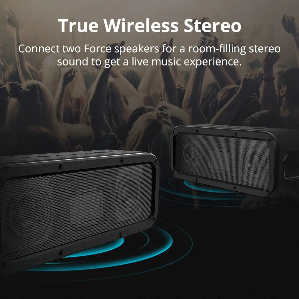 Wireless Speakers, , Element Force TWS NFC Portable Bluetooth Speaker, 40W, 15 Hours Playtime, outdoor portable mini Speaker, Black, One Size