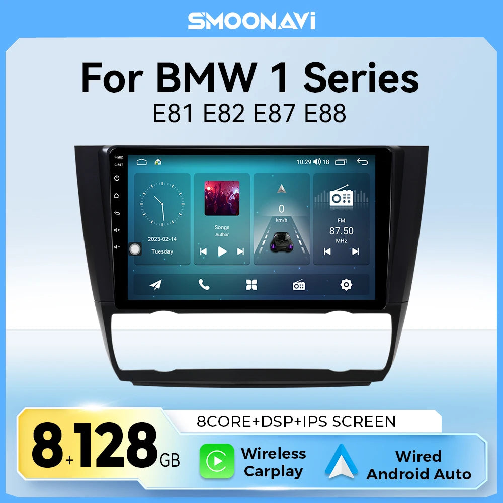 Wireless Speakers, , BMW 1-Series E88 E82 E81 E87 2004-2011, 8GB 128GB, Car Radio Multimedia, Navigation Stereo GPS Wifi, Black, S1(2G 32G)