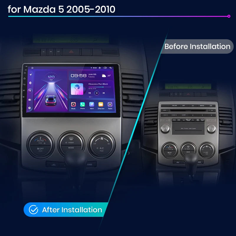 Wireless Speakers, , Mazda 5 2005-2010, V1 AI Voice, 4G Car Multimedia GPS, 2din autoradio V1 Pro C, 2GB 32GB, Black