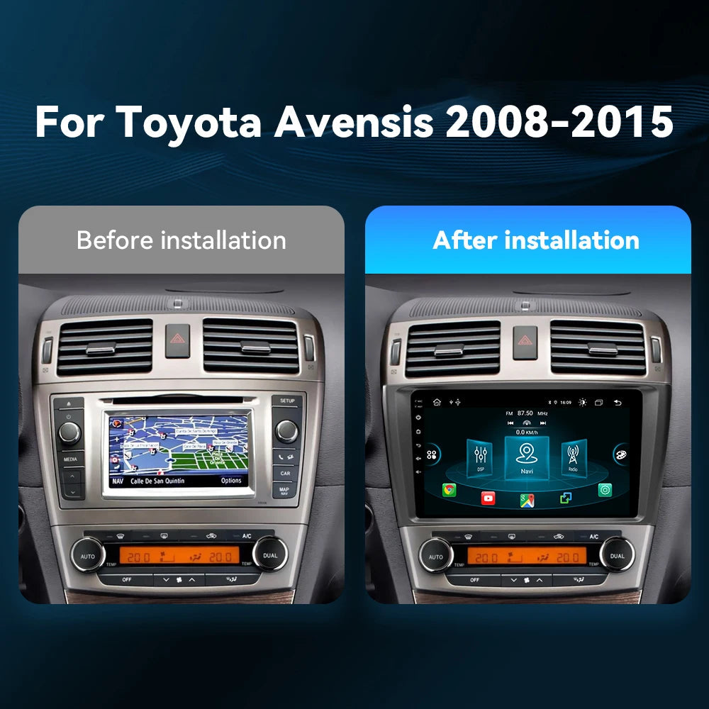 Wireless Speakers, , Toyota Avensis 2008-2015, Android 11, GPS, 4G Wifi, 2Din, DSP, T1, 8GB+128GB, OBD, Cam, Black