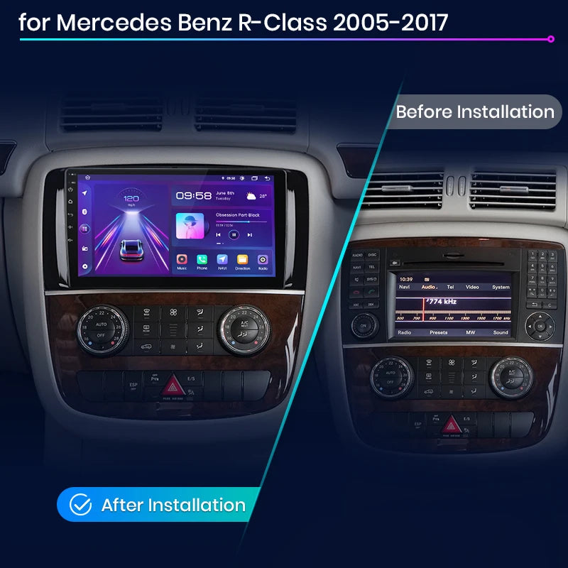 Wireless Speakers, , Mercedes Benz R-Class W251, Car Multimedia autoradio, V1 (1GB 32GB), Black, Standard Size.