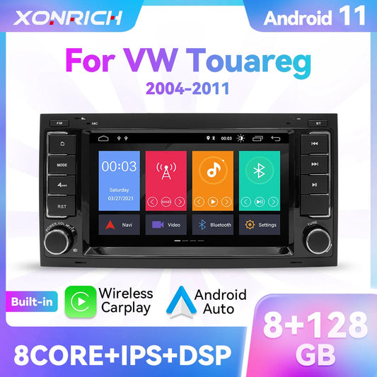 Wireless Speakers, , 8GB+128GB, Android 12, VW Volkswagen Touareg Transporter T5, GPS Navigation, Auto Radio, 4Core, 2GB, 32GB, Black