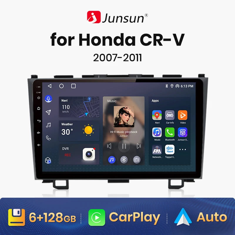 Wireless Speakers, , V1Plus, 8+256GB, Android 12, Car Radio Multimedia, Honda CRV 2007-2011, AI Voice Control, Navigation GPS, Wireless Carplay, Black, One Size.