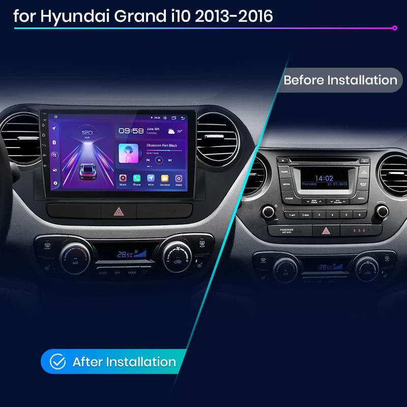 Wireless Speakers  V1Plus 8+256G Android 12 Car Radio Multimedia Hyundai Grand I10 2016 AI Voice Control Navigation GPS Carplay V1 Pro 1GB 32GB