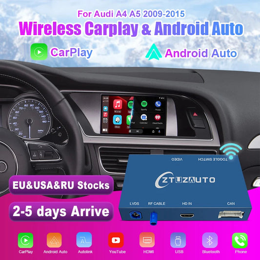 Wireless Speakers, , Audi A4 B8 A5 2009-2015, CarPlay Android Auto Interface, GPS MMI 3G, AirPlay Mirror Link, YouTube, Color, Size.