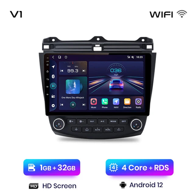 WiFi Controlled, , V1, 1GB 32GB, AI Voice, Wireless CarPlay, Android Auto, Honda Accord 7 2003-2008, 4G, Car Multimedia GPS, 2din autoradio