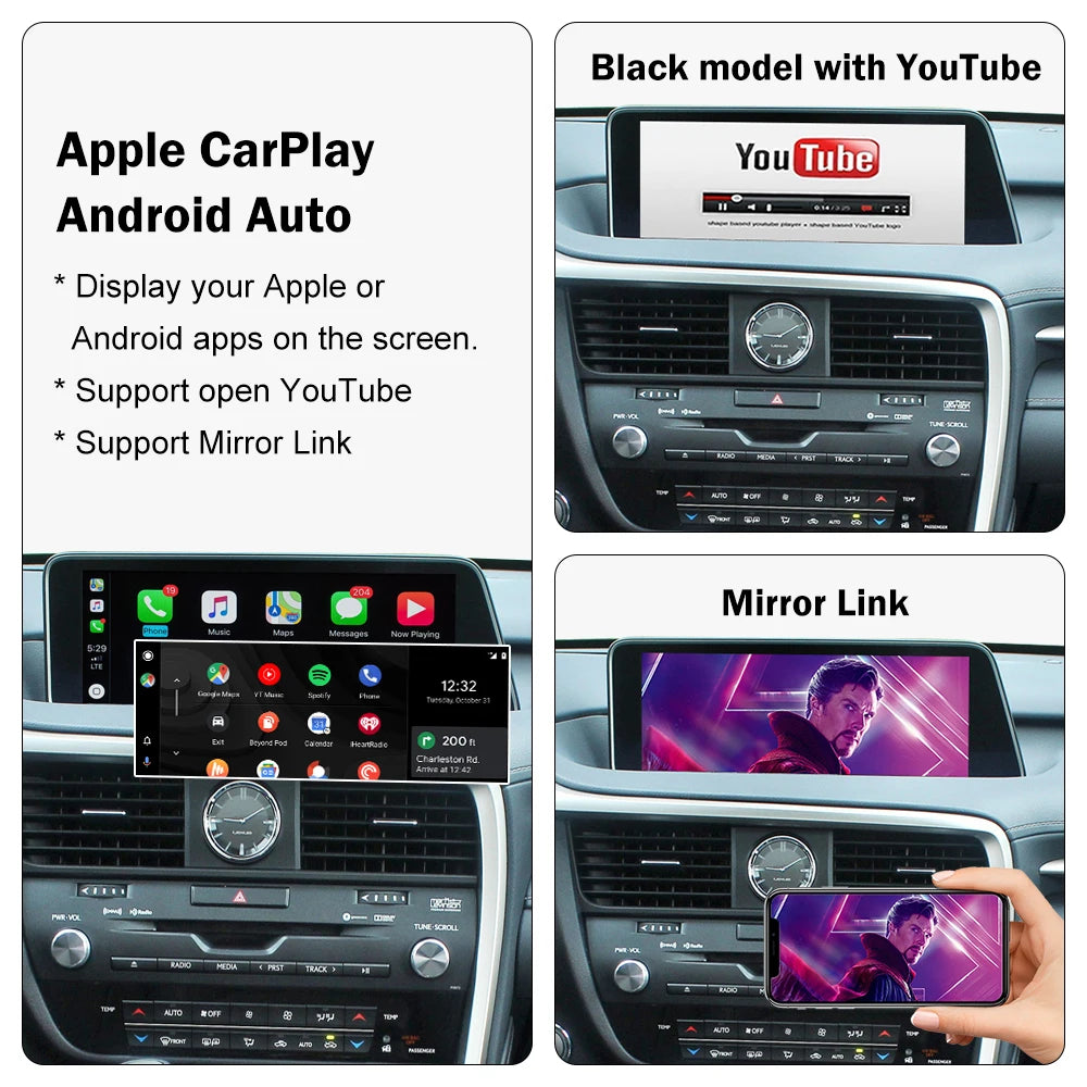 Wireless Speakers, , Lexus RX 2016-2019, Carplay Retrofit Kit Decoder, Android Auto AirPlay Mirroring, Rear View Firmware Upgrade, Jobstick