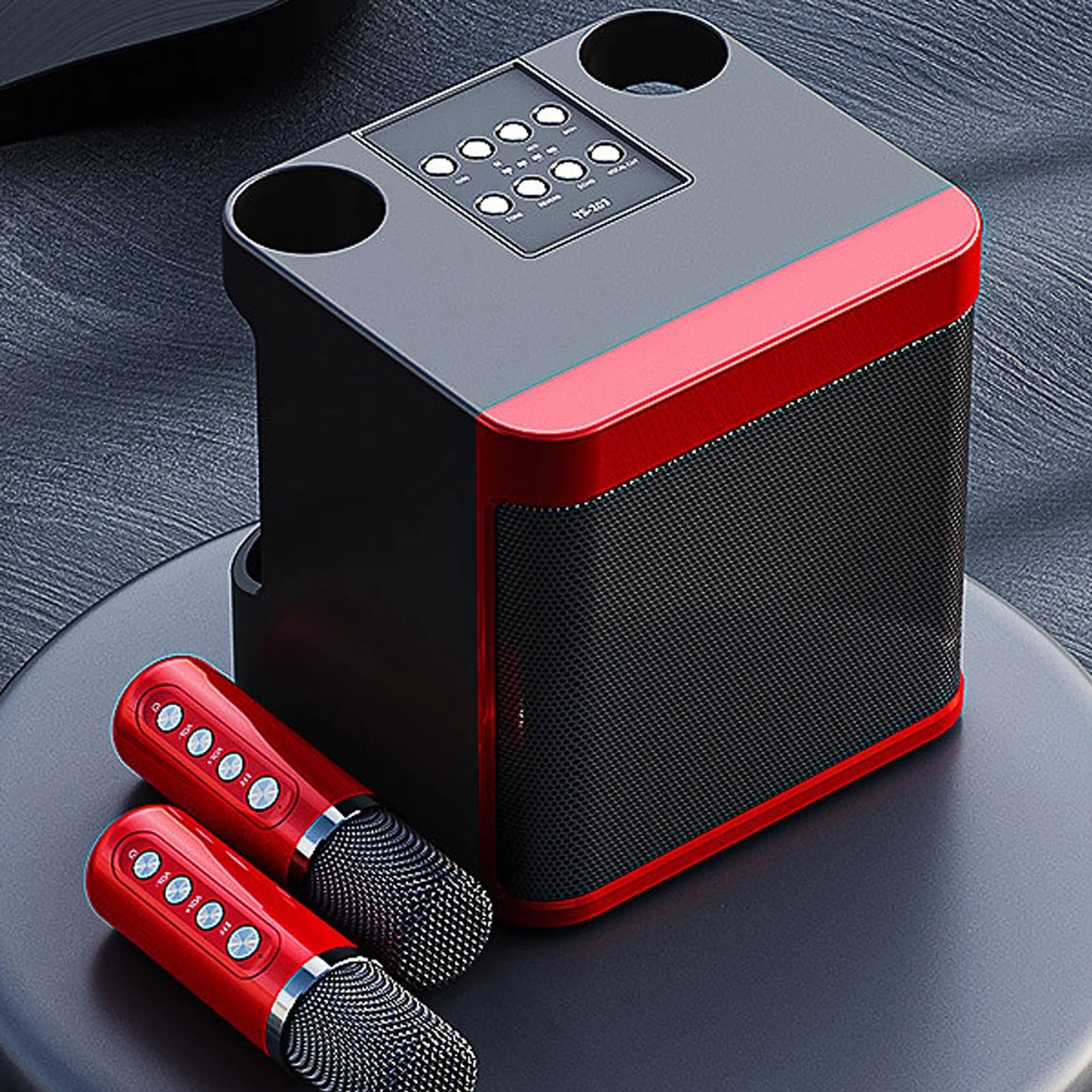 Wireless Speakers,  Ys-203, 100W High Power, Red, Portable Microphone Connectivity.