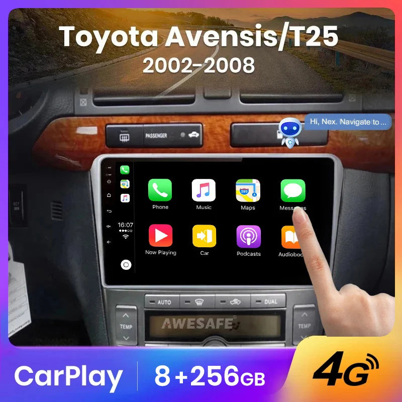 Wireless Speakers  PX9 For Toyota Avensis 2002-2008 Multimedia Navigation Android Autoradio CarPlay Stereo WIFI 2GB-32GB B-1