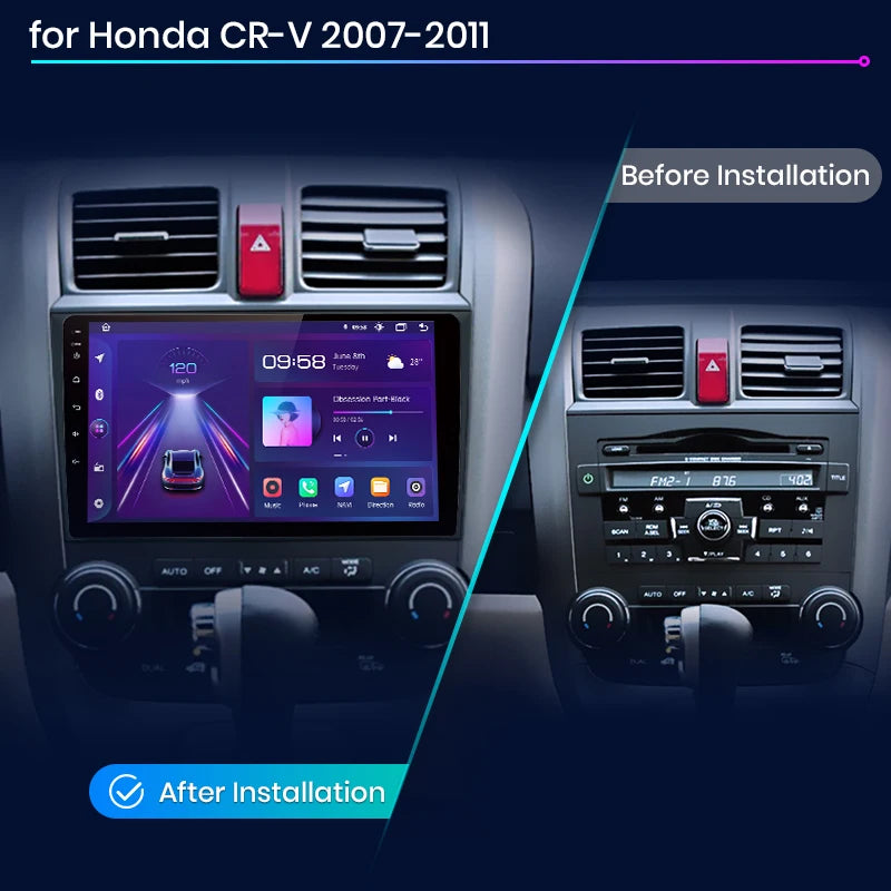 Haut-parleurs sans fil, V1Plus, Honda CRV 2007-2011, commande vocale AI, navigation GPS, Carplay, V1 Pro, 2 Go 32 Go, couleur : N/A, taille : N/A.