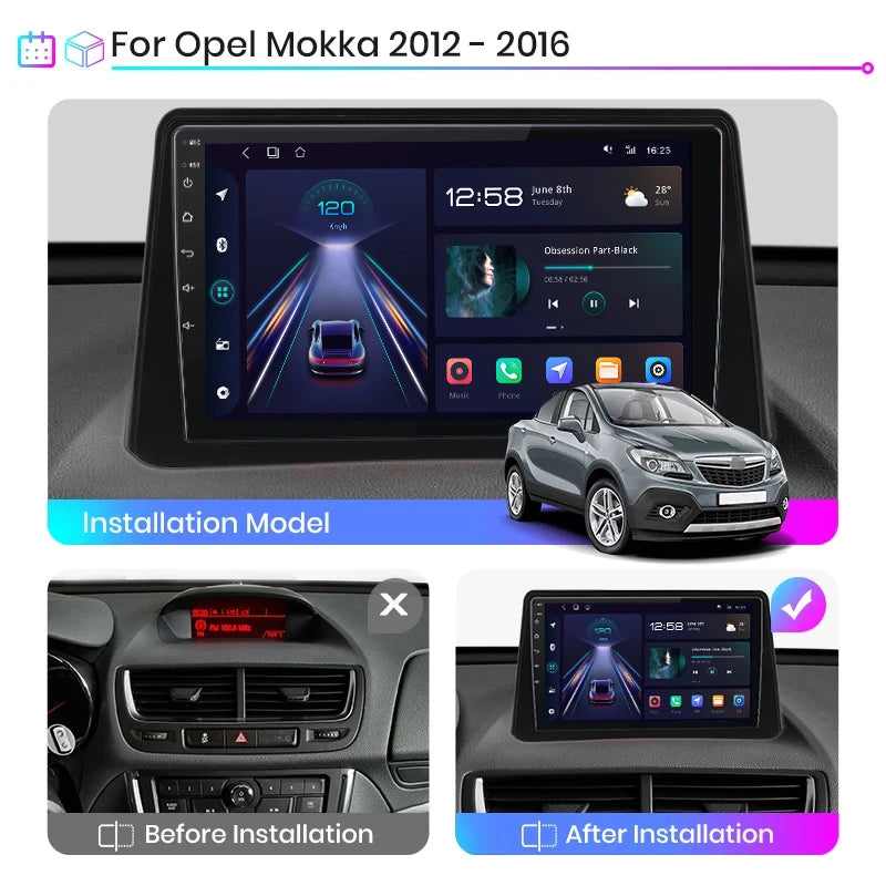 Wireless Speakers, , Opel Mokka 2012 - 2016, AI Voice, CarPlay Android Auto, 4G, GPS, 2din autoradio, 1G 32G, Black