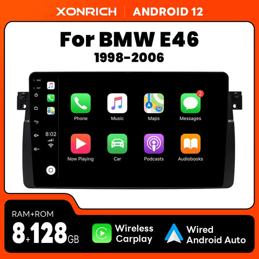 Wireless Speakers  Car Radio Player BMW E46 M3 318/320/325/330/335 8GB 128GB WiFi Multimedia GPS Autoradio V2C OBD Cam