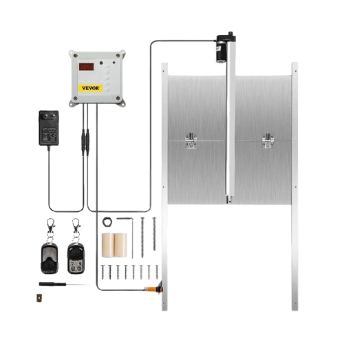 2-Remote Chicken Coop Door Opener w/ Light Sensor & Timer - 110-220V