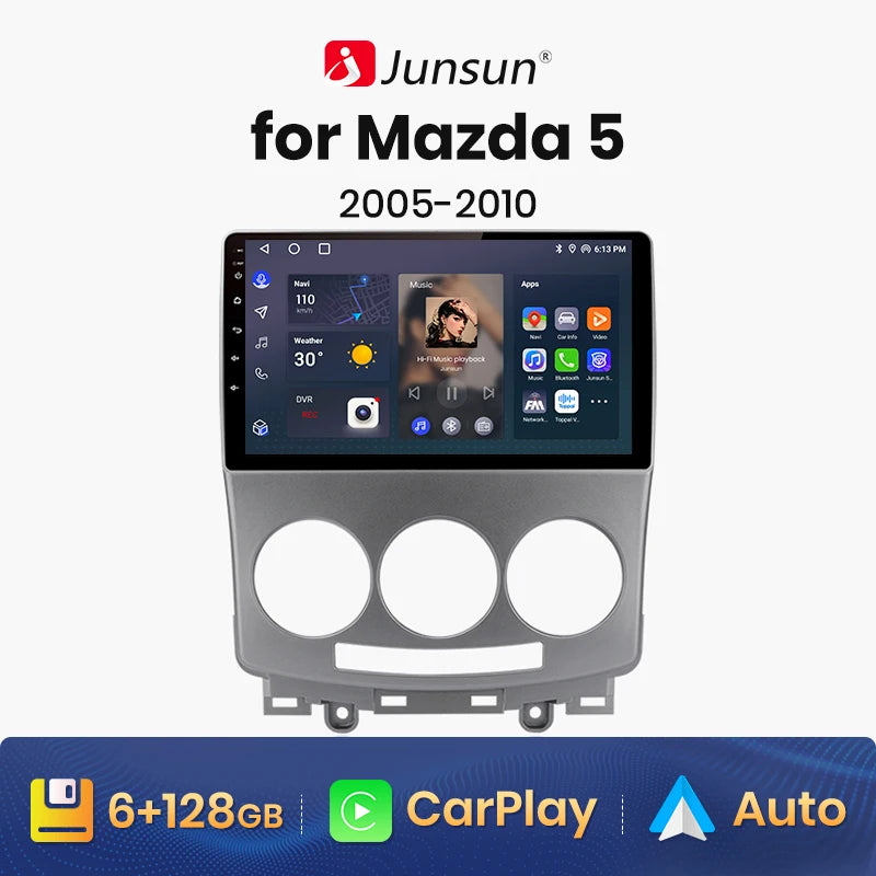 Haut-parleurs sans fil, V1Plus, 8+256 Go, Android 12, autoradio multimédia, Mazda 5 2005-2010, commande vocale AI, navigation GPS, Carplay sans fil, V1 Pro, 2 Go 32 Go