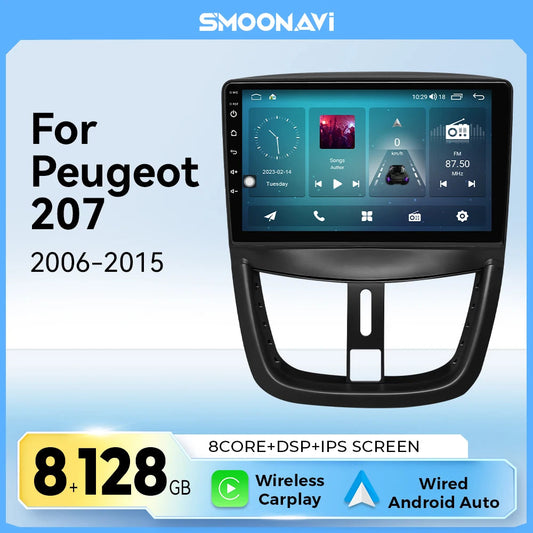 Wireless Speakers, , PEUGEOT 207 2006-2015, Carplay, 128GB, Android 12, GPS Navigation, Autoradio, 4G Wifi, DSP V2C, OBD Cam