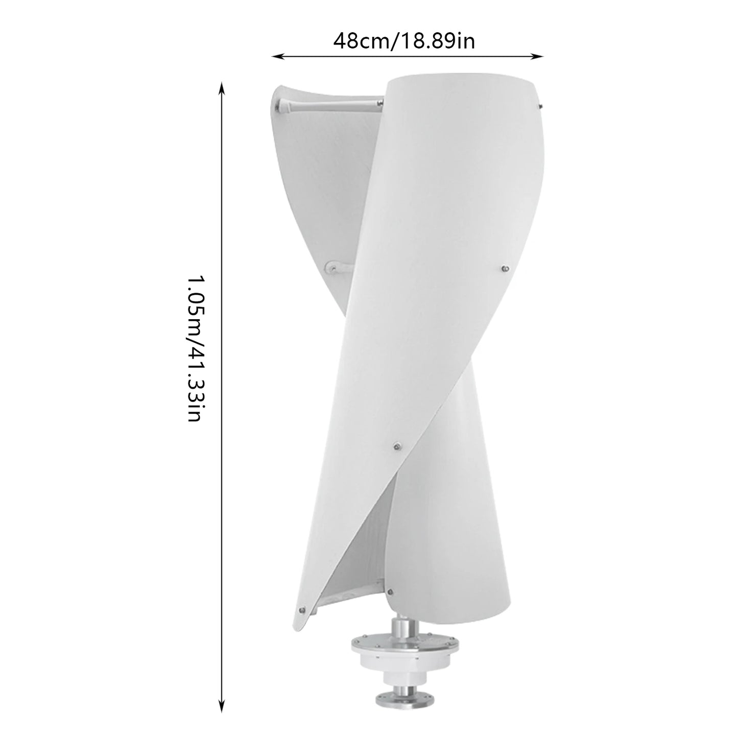 Wind Turbine Generator, Electric, with PWM Controller, 24V, 400W, 2 Blades, White