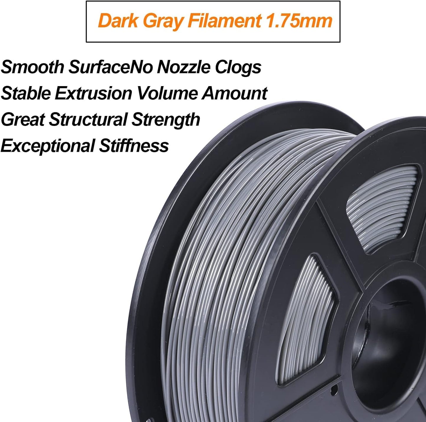 3D Filament, PLA, 1.75mm, 3Kg, Gray