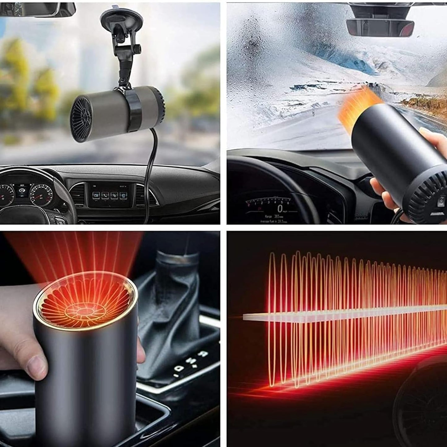 12V 150W Portable Car Heater and Defroster, Car Windshield Defogger and Defroster, Car Heater That Plugs into Cigarette Lighter, 2 In1 Fast Heating & Cooling Fan for All Cars (Black)