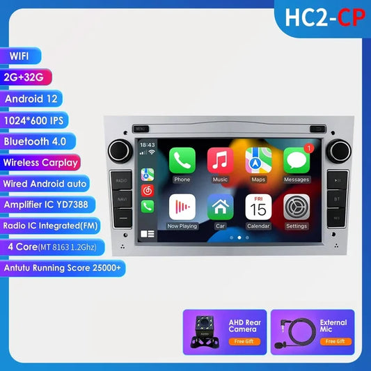 WiFi Controlled, HC2-CP S AHD1, 7inch Android Car Radio Player, Opel Astra H Vectra C D Corsa Antara Combo Vivaro Zafira B Vauxhall Car Autoradio Multimedia, Black, N/A in Size.