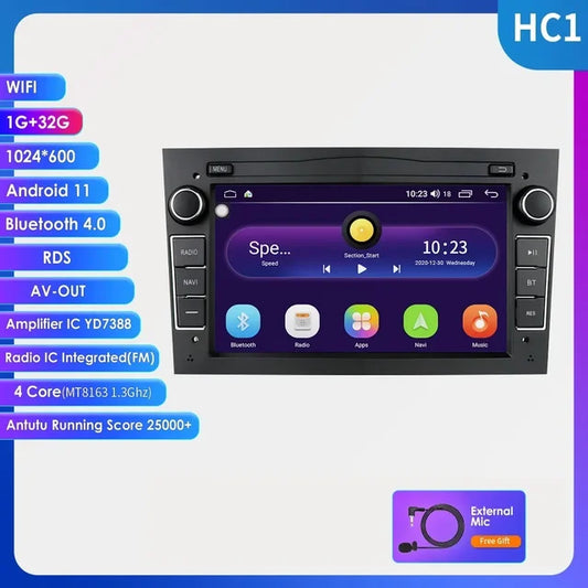 WiFi Controlled, HC1 B, Android Car Radio Player, 7inch, Opel Astra H Vectra C D Corsa Antara Combo Vivaro Zafira B Vauxhall, Multimedia