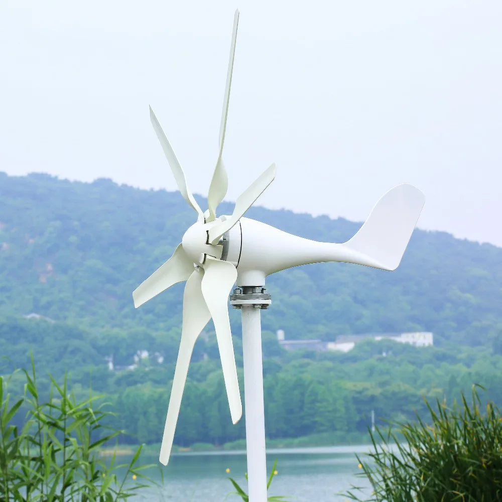 Wind Turbine Generator, 800W, MPPT Controller, 5 Blades, Marine Ship/Home Use, Hot Selling, White, Standard Size