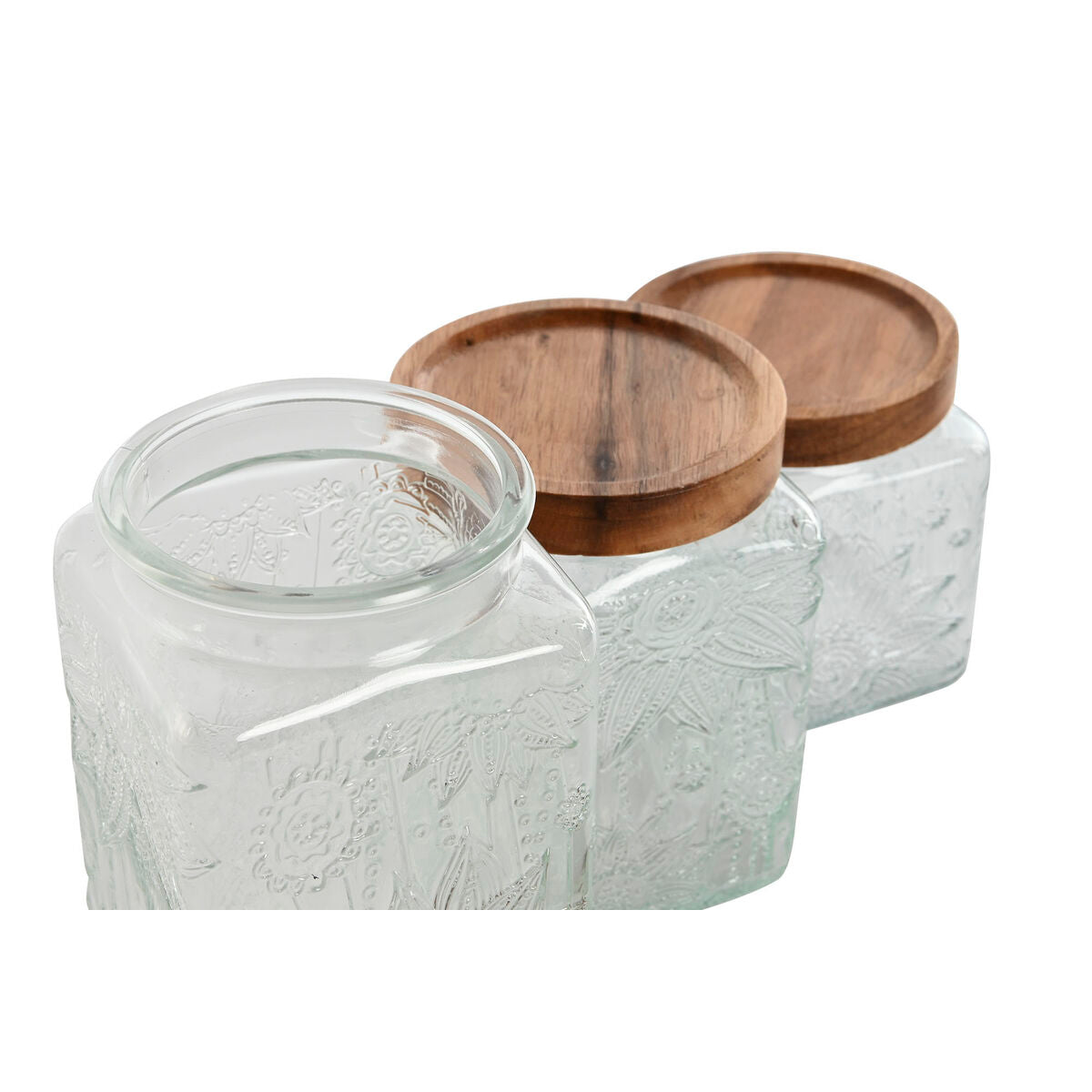 3 Tubs Home ESPRIT Natural Crystal Acacia 500 ml 750 ml 1 L 9,5 x 9,5 x 17,5 cm