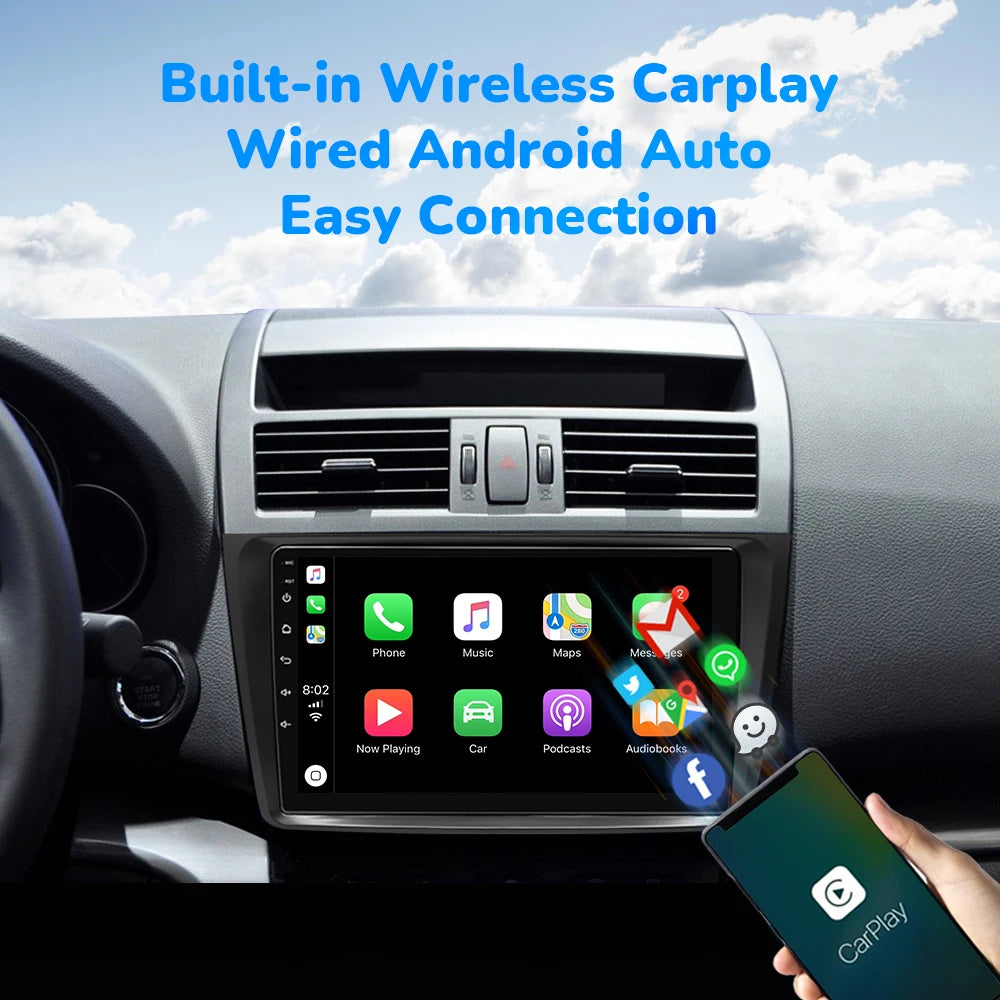 Wireless Speakers, , Mazda 6 GH 2007-2012, 8GB 128GB, Carplay, Android 12, Multimedia, 4G Wifi, GPS, DSP V1, Black, 2 Din