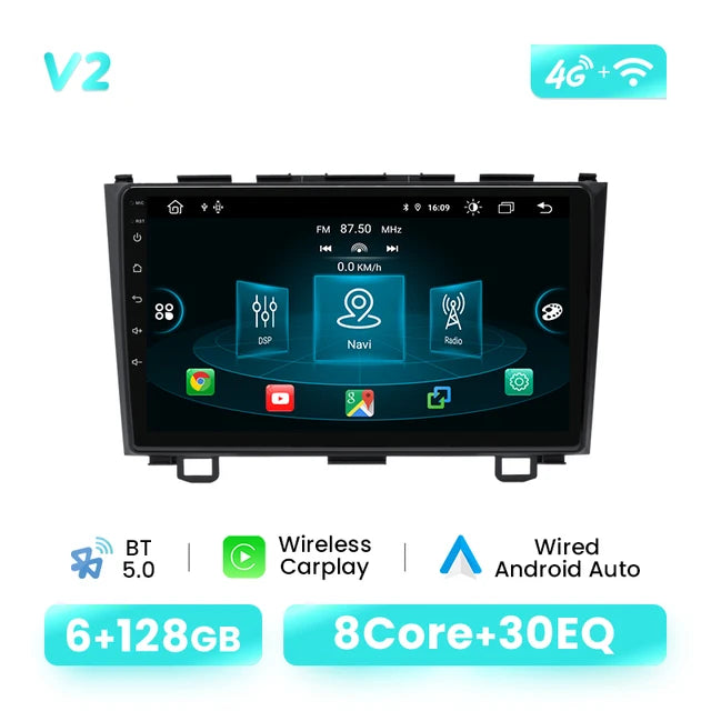 Wireless Speakers, , V2(6GB 128GB), AI Voice, 8GB, Car Multimedia Radio, Honda CR-V 3 RE CRV 2007-2011, GPS autoradio, 4G Wifi, IPS