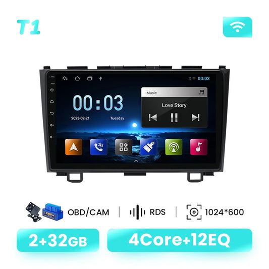 Wireless Speakers, , T1 OBD Cam, 2G 32G, 8GB 128GB Wireless Carplay, AI Voice, Android 12, Honda CR-V 3 RE CRV 2007-2011, GPS autoradio, 4G Wifi, IPS