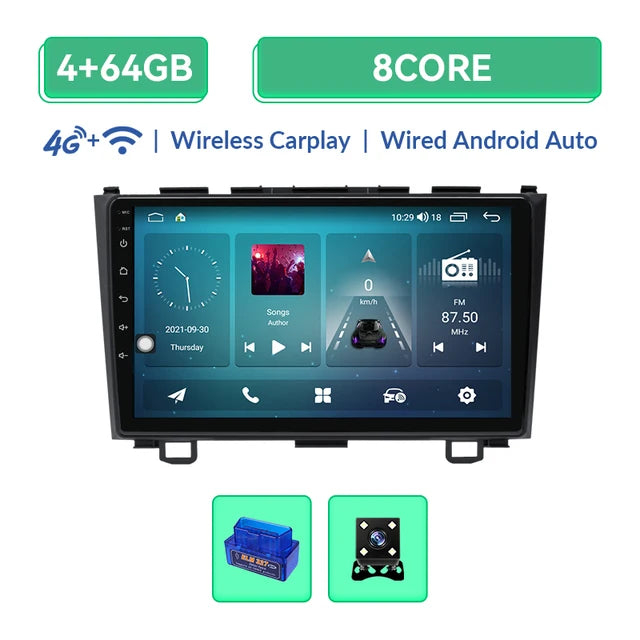 Wireless Speakers, , V1C, 4G 64G, 8GB 128GB, AI Voice, Android 12, Car Multimedia Radio, Honda CR-V 3 RE, CRV 2007-2011, GPS autoradio, 4G Wifi, IPS, Black, One Size.