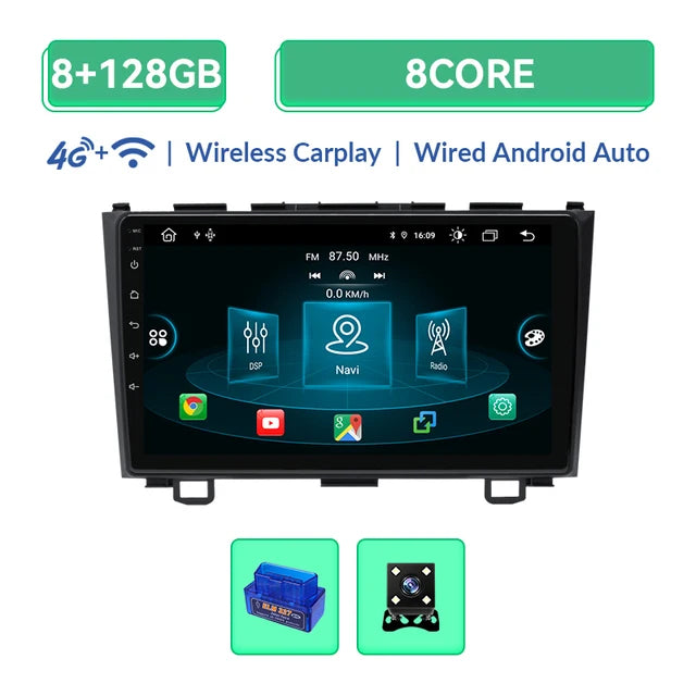 Wireless Speakers, , V2C, 8GB 128GB, Carplay, Android 12, Honda CR-V 3 RE CRV 2007-2011, GPS autoradio, 4G Wifi, IPS