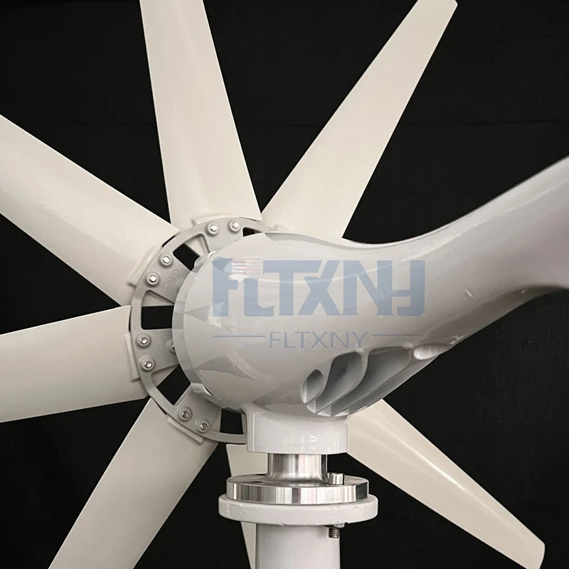 Wind Turbine, 10blades, 8000W, 8KW, Free Energy, 48v, mppt Controller, Wind Turbine Generator, [Brand], [Model], Efficient Power Generation, Black, Standard Size